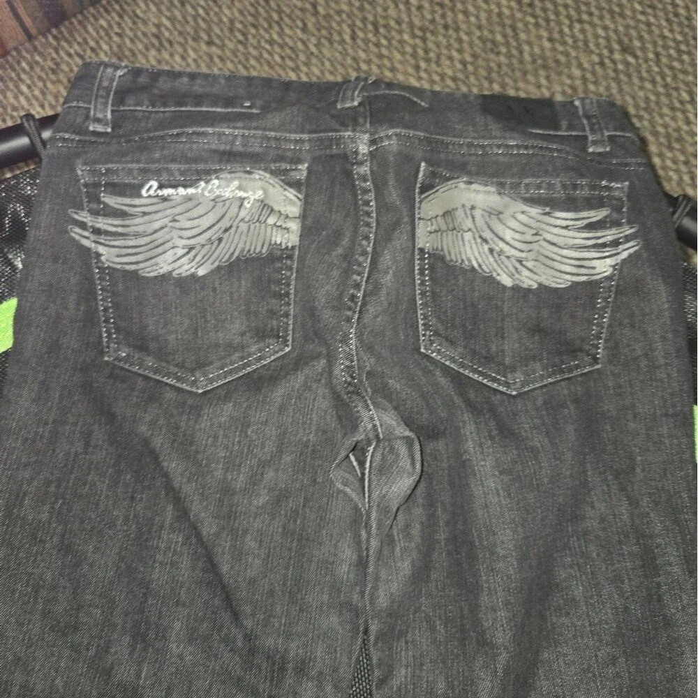 Armani Exchange Dark Gray Jeans with Wing Detail